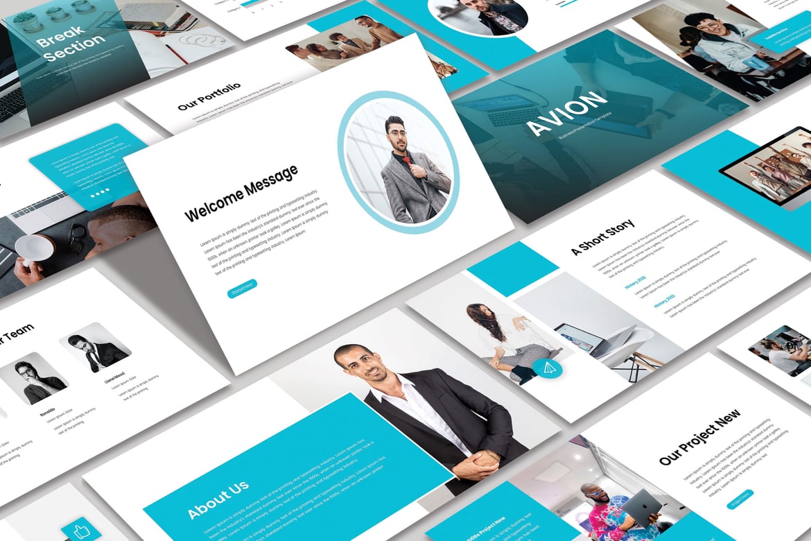 Template PowerPoint AVION - Kreatif dan Modern untuk Semua Kebutuhan Presentasi Anda