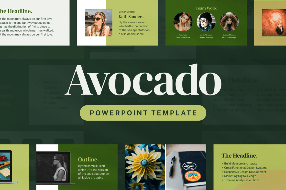 Template Presentasi PowerPoint Avocado yang Menarik dan Profesional