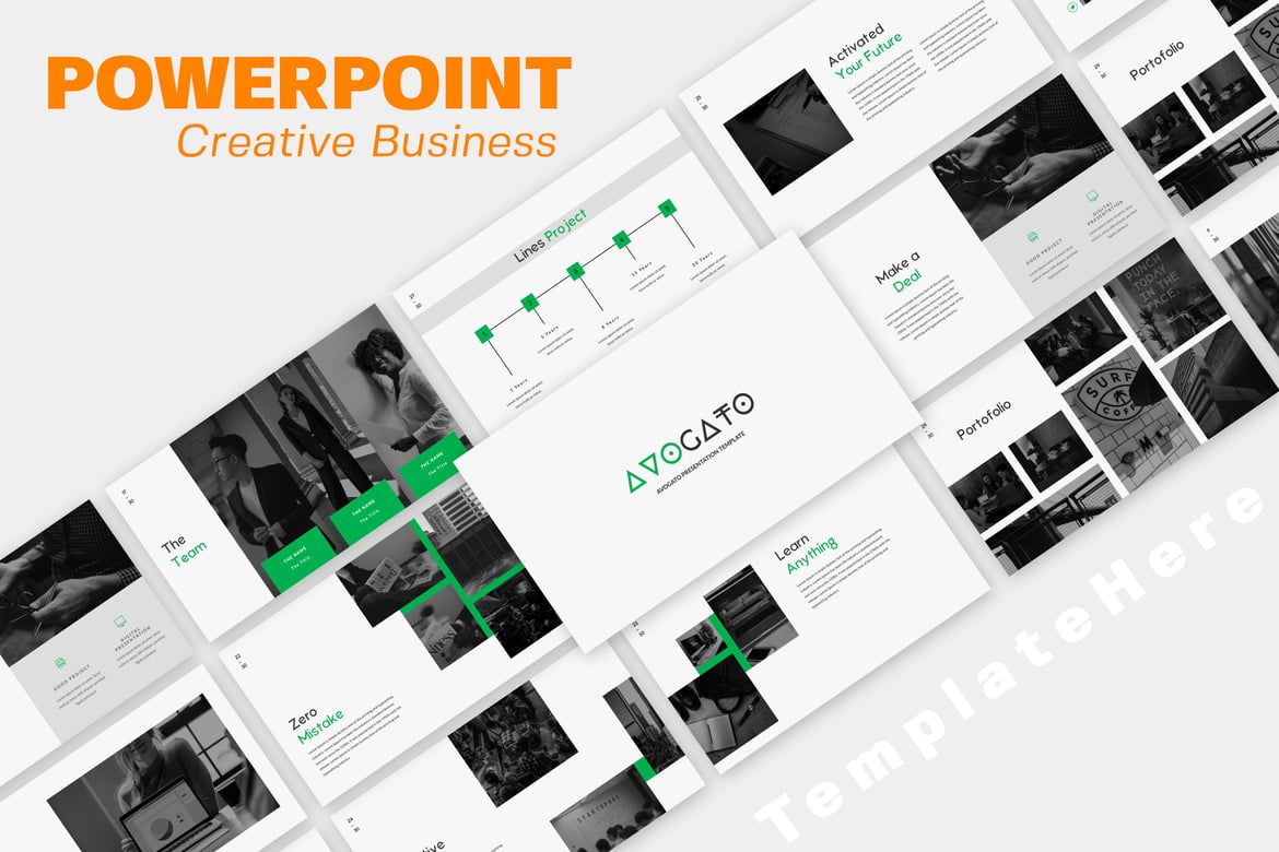 Template Presentasi PowerPoint Avogato yang Modern dan Profesional