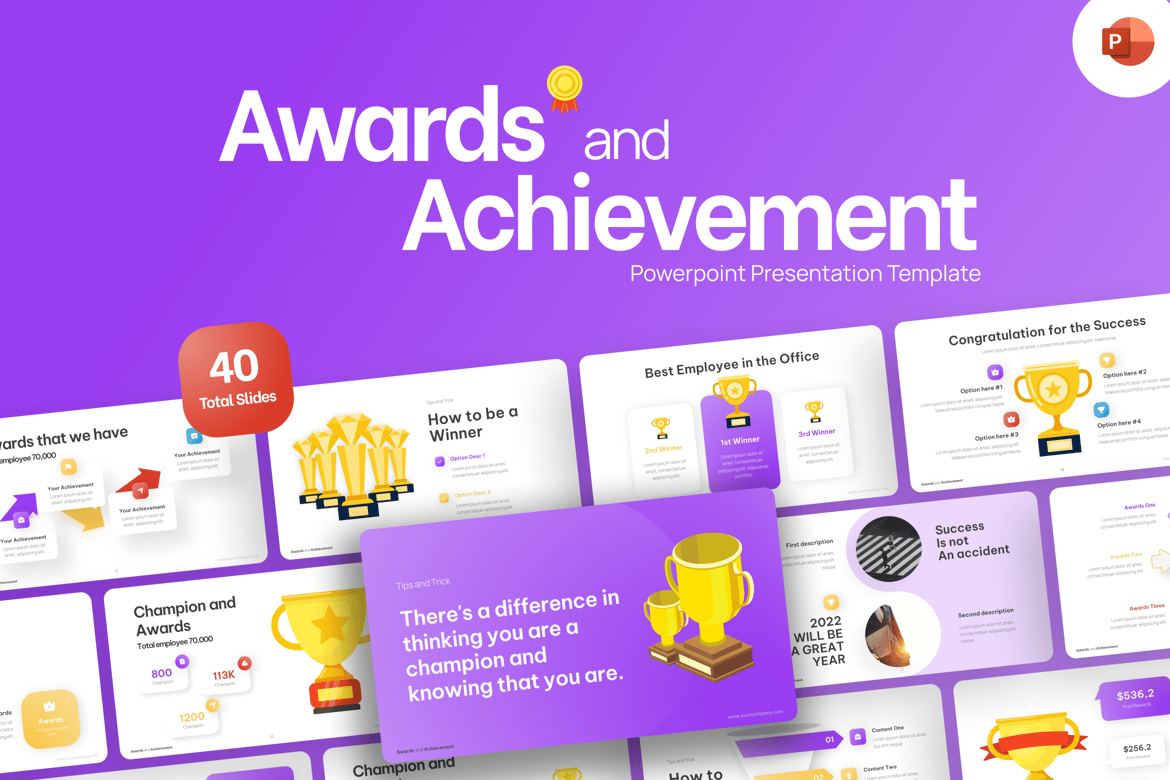 Template PowerPoint Penghargaan dan Prestasi yang Menarik
