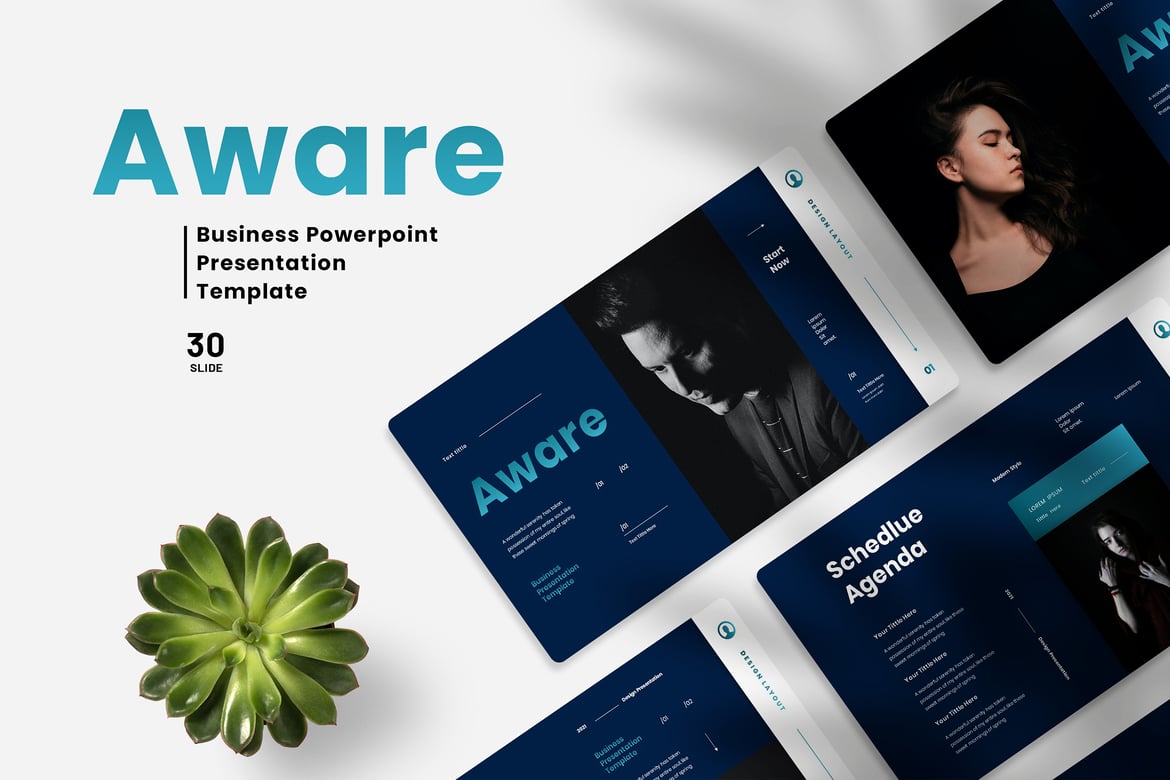 Template Presentasi PowerPoint Aware - Solusi Kreatif untuk Bisnis Anda