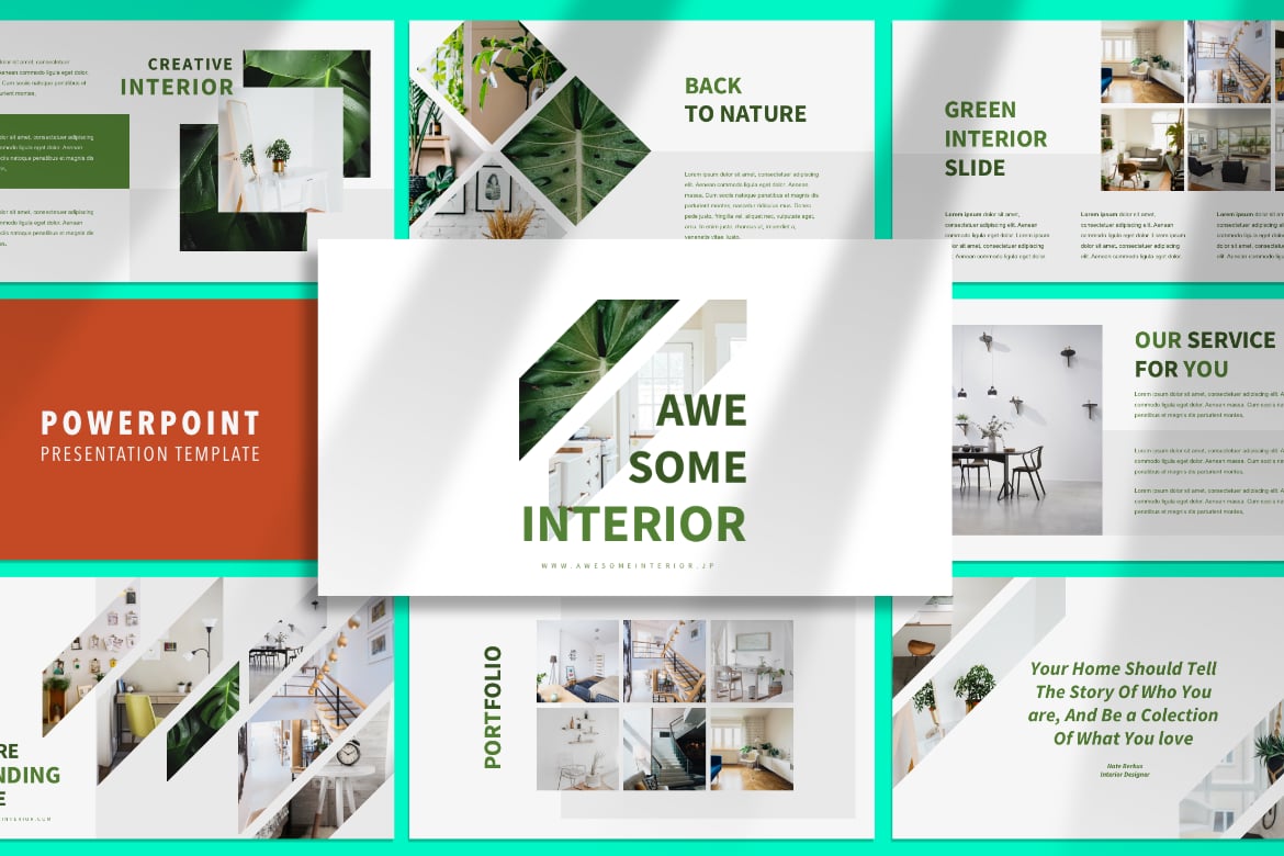 Template Powerpoint Interior yang Menawan untuk Desain Modern