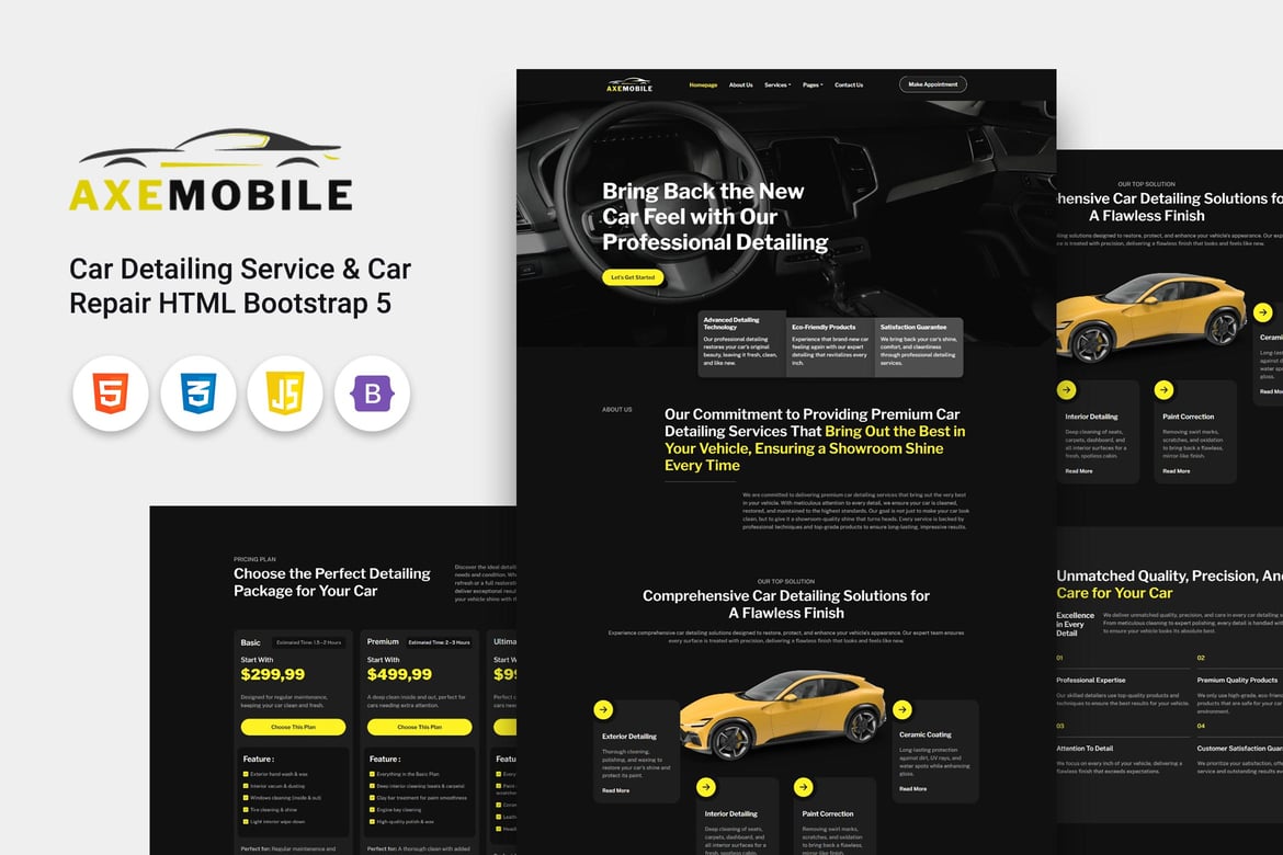 Axemobile - Template Website Detailing Mobil Profesional