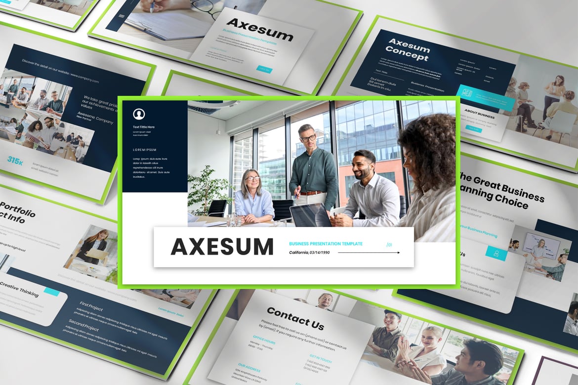 Template Presentasi Bisnis Axesum - PowerPoint yang Menarik