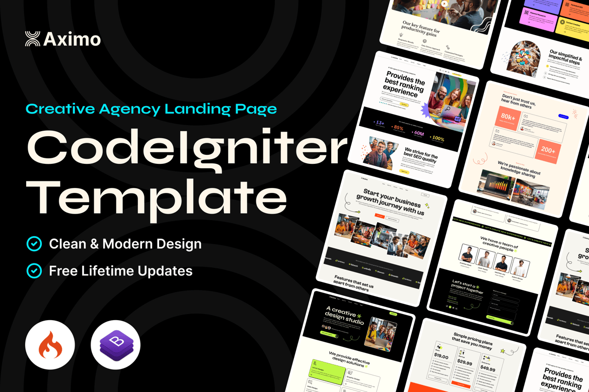Aximo - Template Website Kreatif untuk Agensi Digital