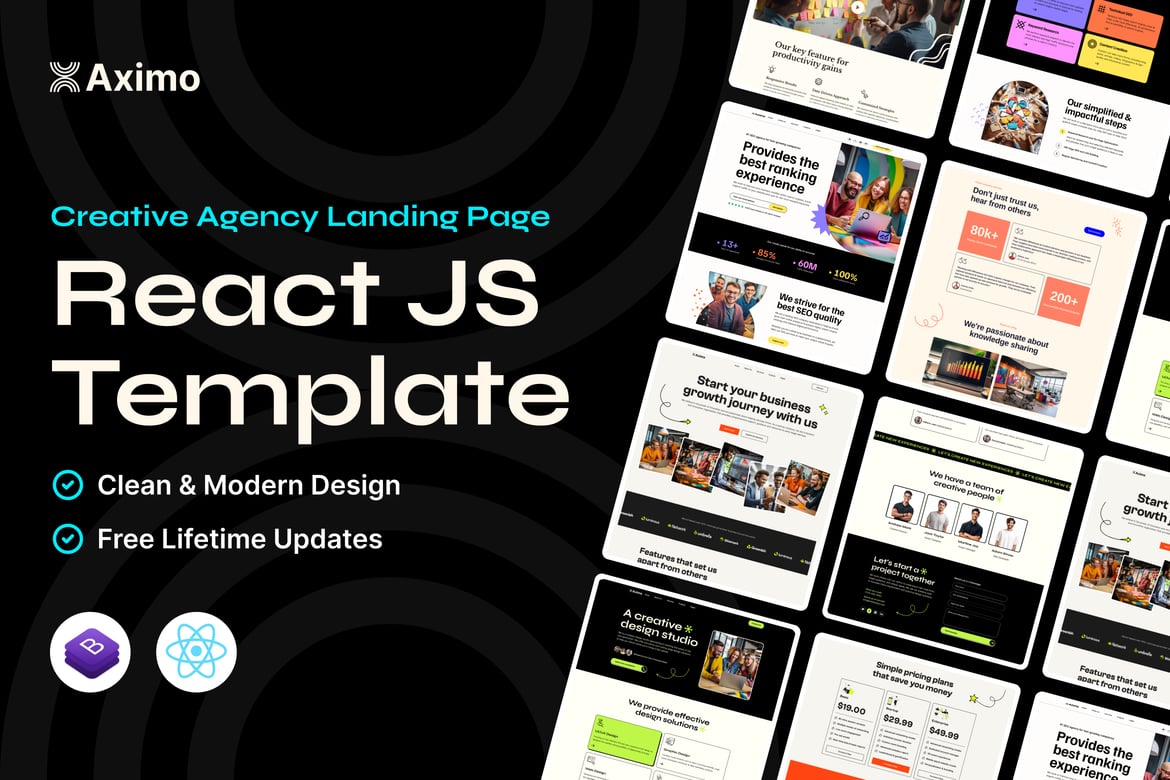 Aximo - Template Website Kreatif Berbasis React JS