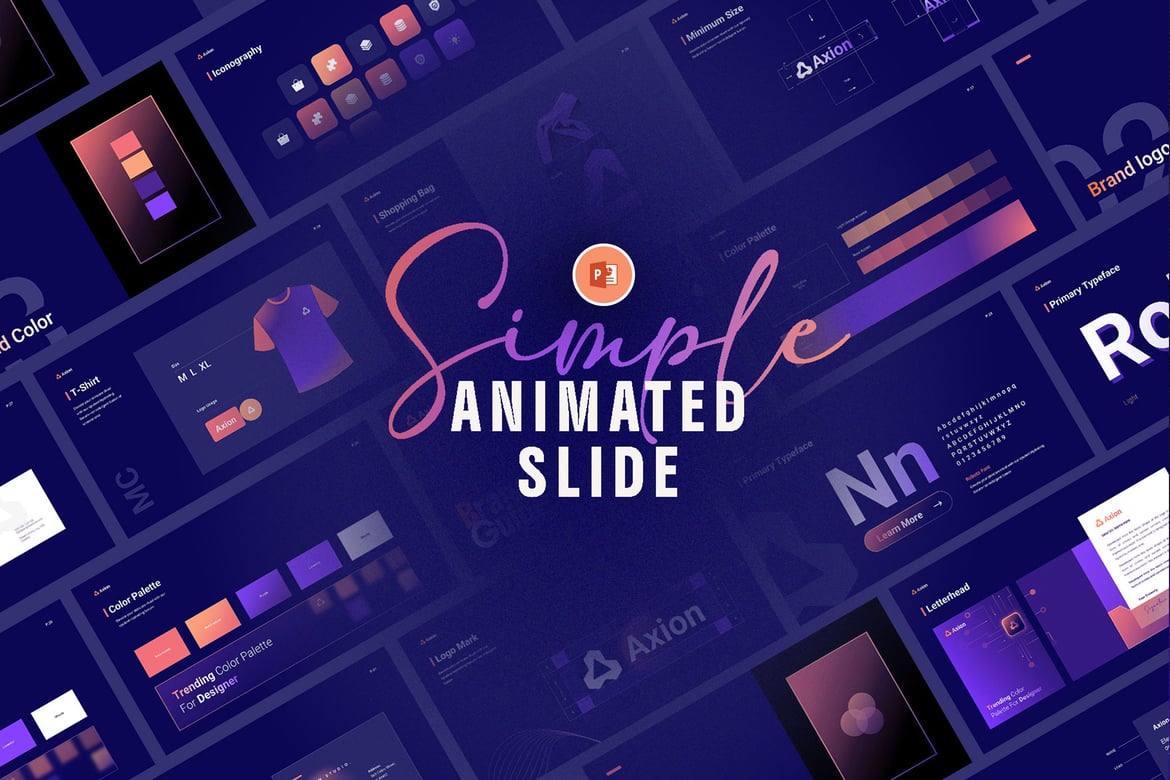 Template PowerPoint Panduan Merek Axion yang Menarik