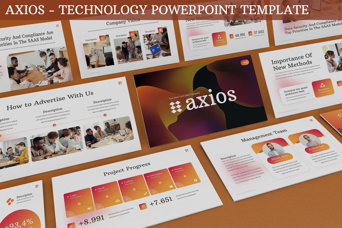 Axios - Template Presentasi PowerPoint Teknologi Modern