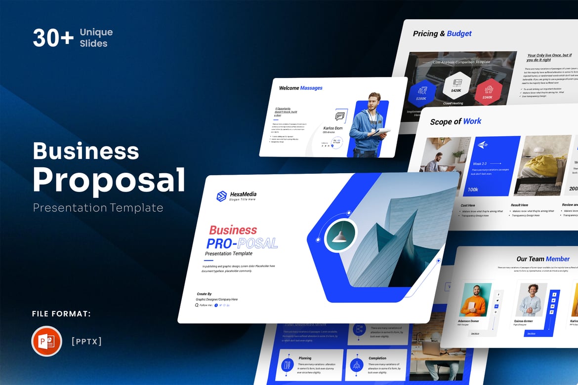 Template Presentasi Proposal Bisnis AxiosMedia yang Menarik