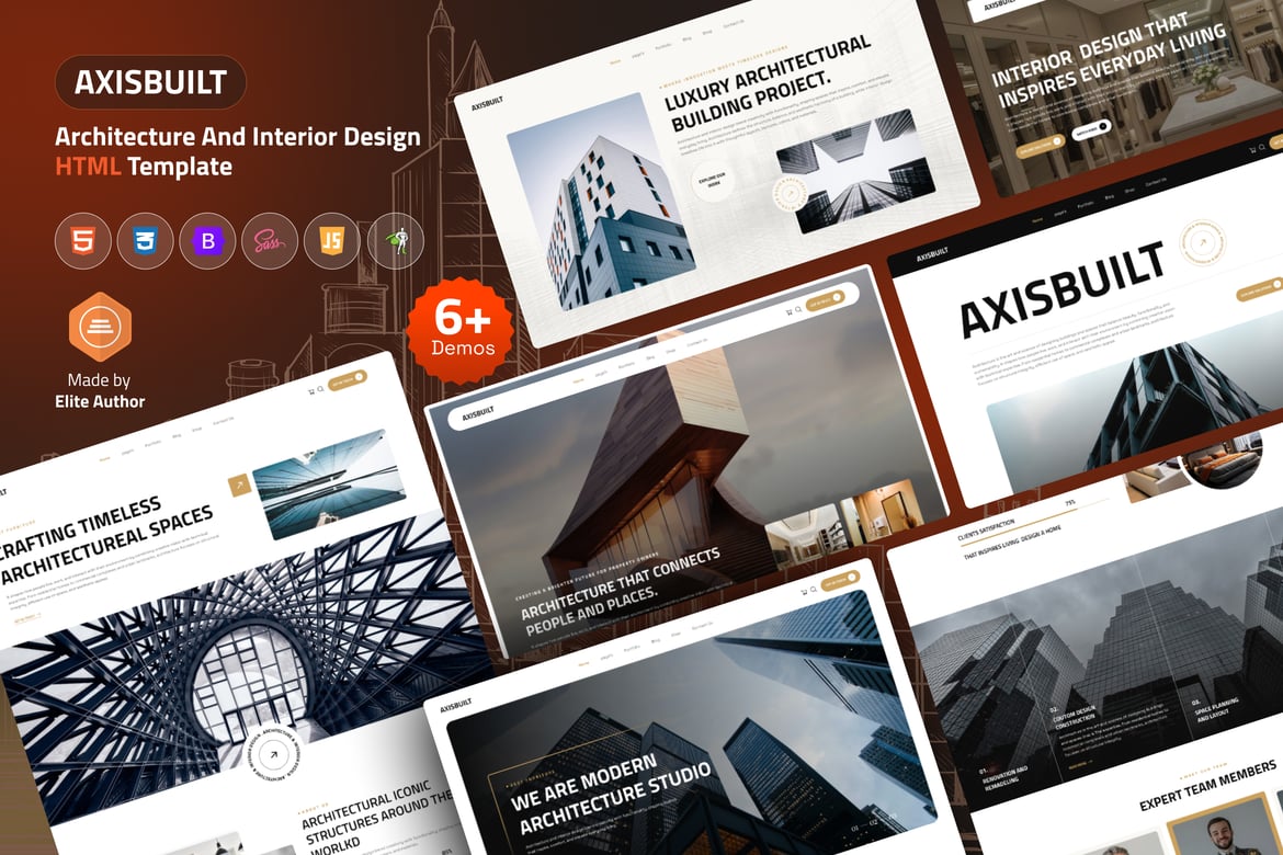 Template Website Axisbuilt - Desain Arsitektur dan Interior yang Modern