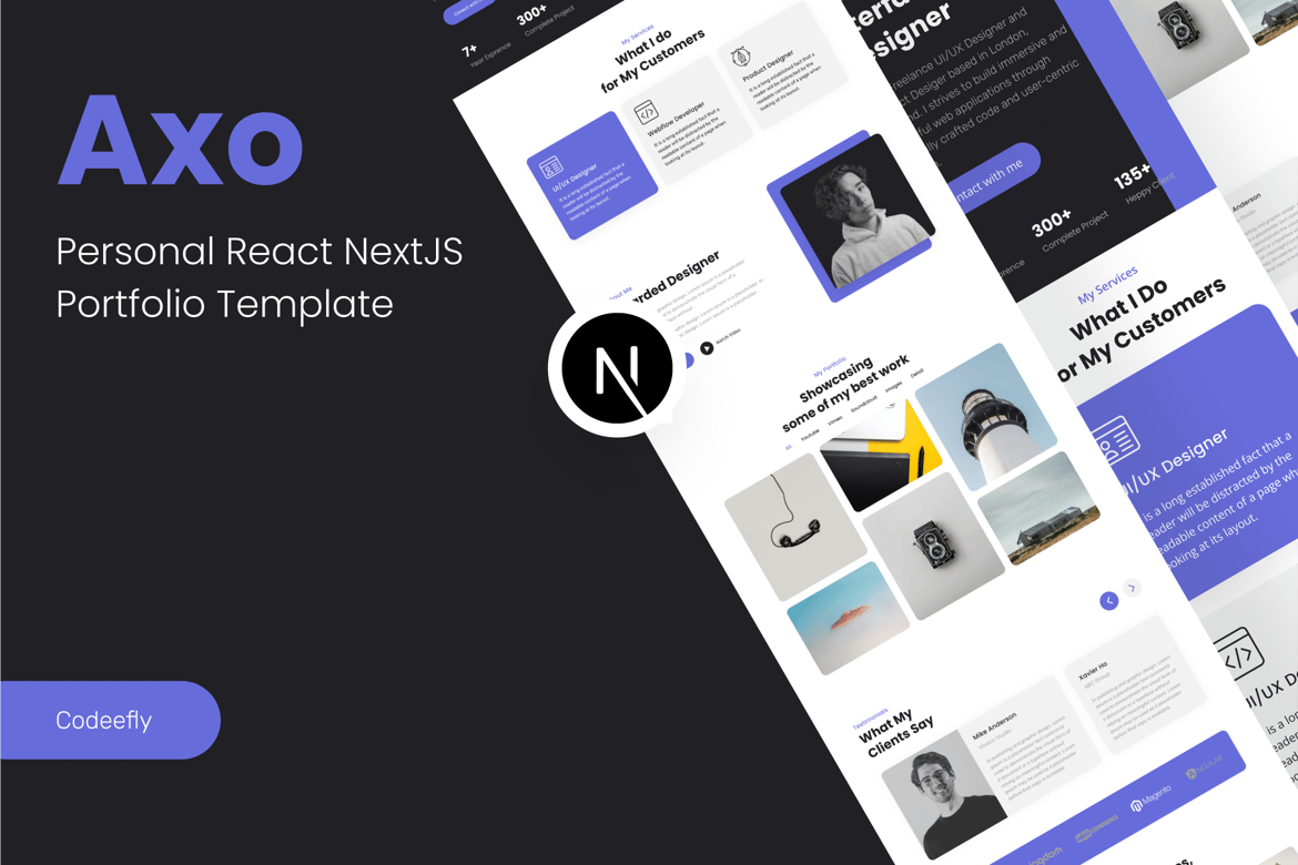 Template Website Portofolio Pribadi Axo dengan React dan NextJS