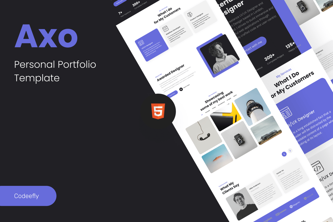 Template Portofolio Pribadi Axo yang Kreatif dan Modern