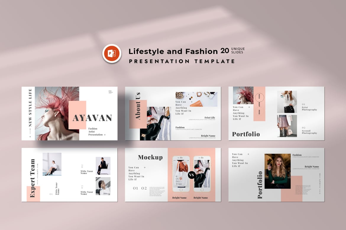 Template Presentasi Fashion Ayavan yang Menarik dan Elegan