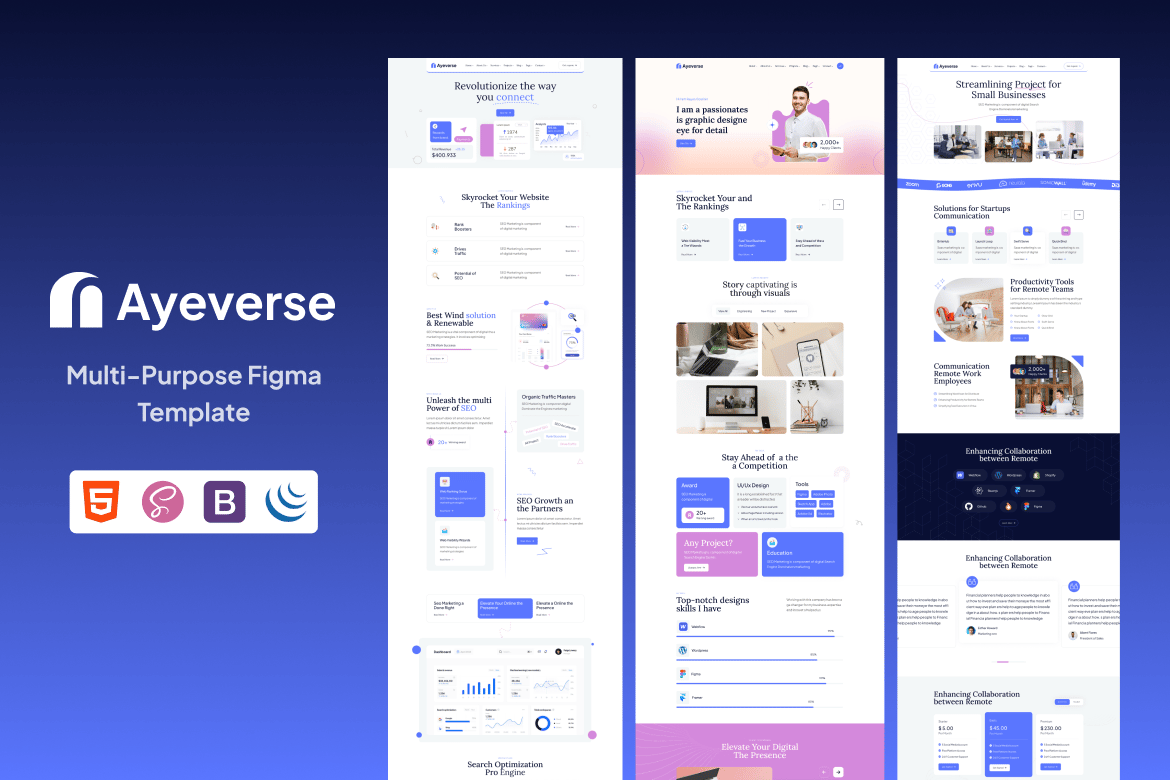 Ayeverse - Template Website Serbaguna yang Modern