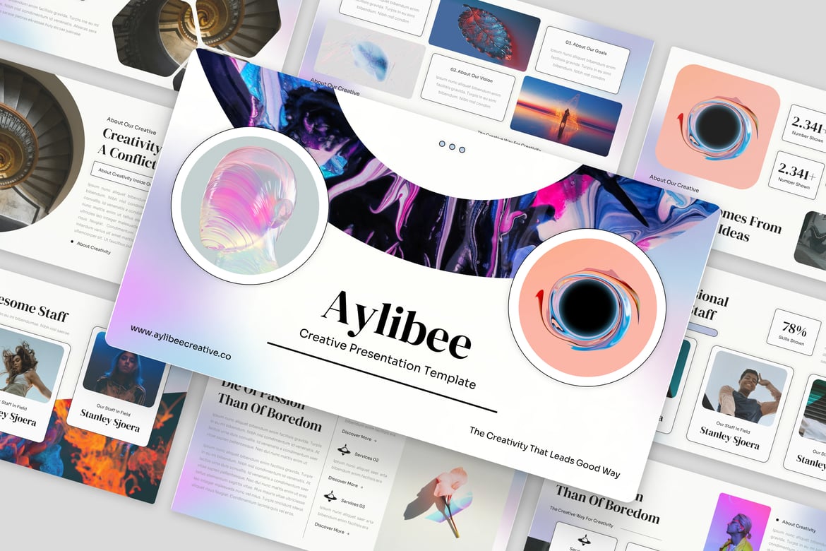 Aylibee - Template Presentasi PowerPoint Kreatif yang Menarik