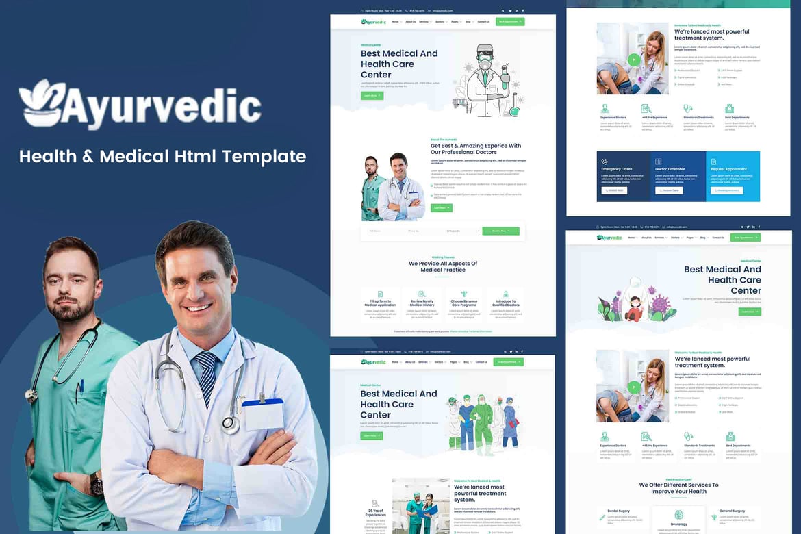 Template Website Kesehatan Ayurvedic - Solusi Terbaik untuk Klinik dan Dokter