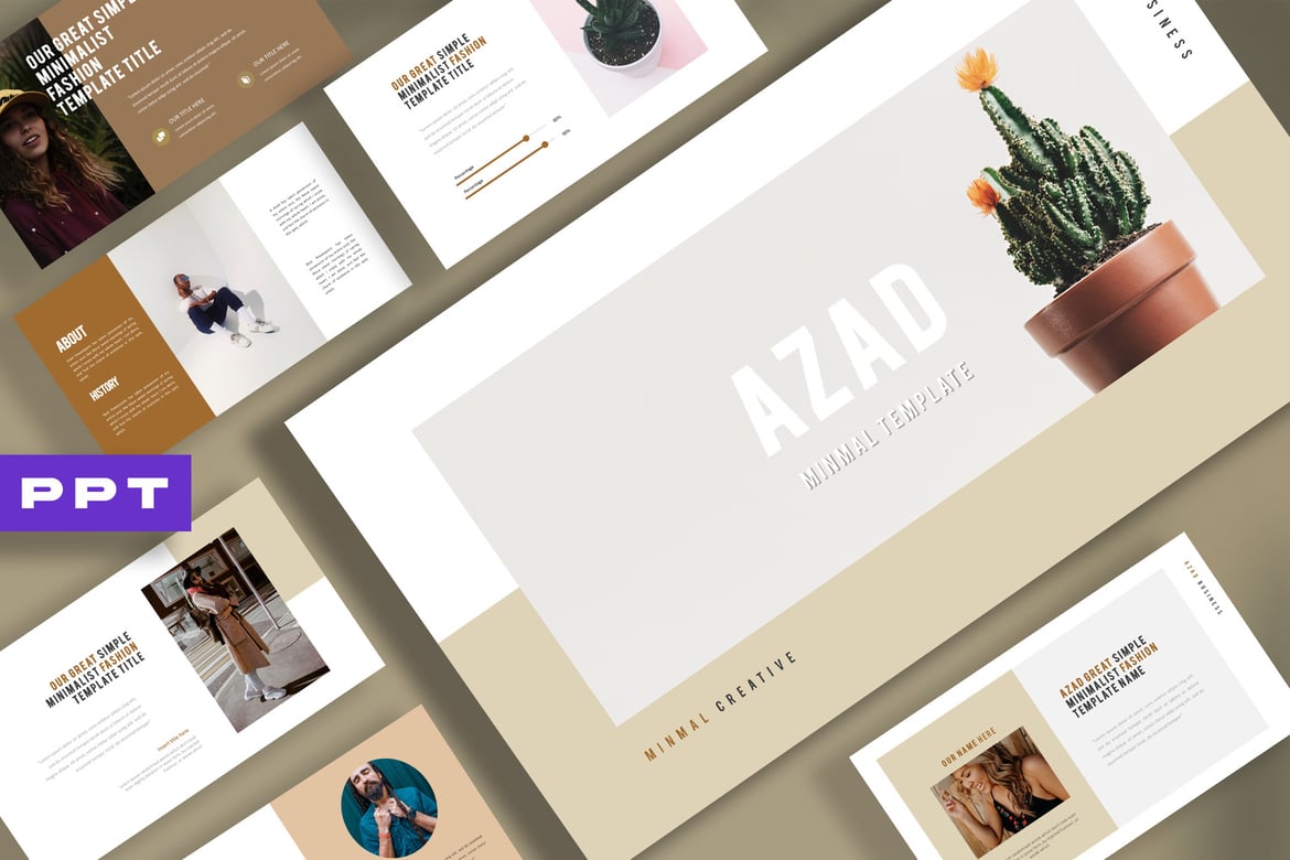 Template Presentasi PowerPoint Azad Minimal yang Modern