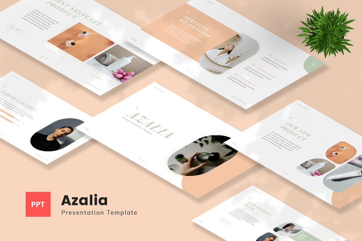 Template Powerpoint Skincare Azalia - Elegan dan Profesional
