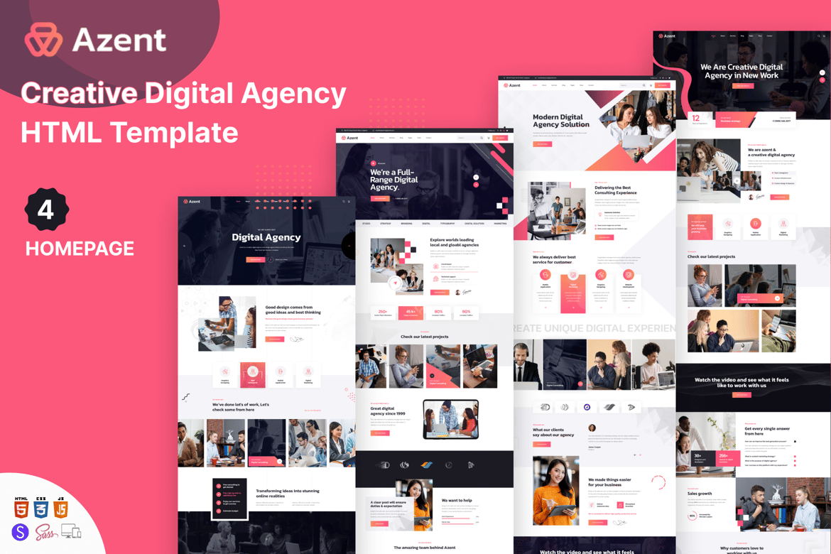 Azent - Template Website Kreatif untuk Agensi Digital