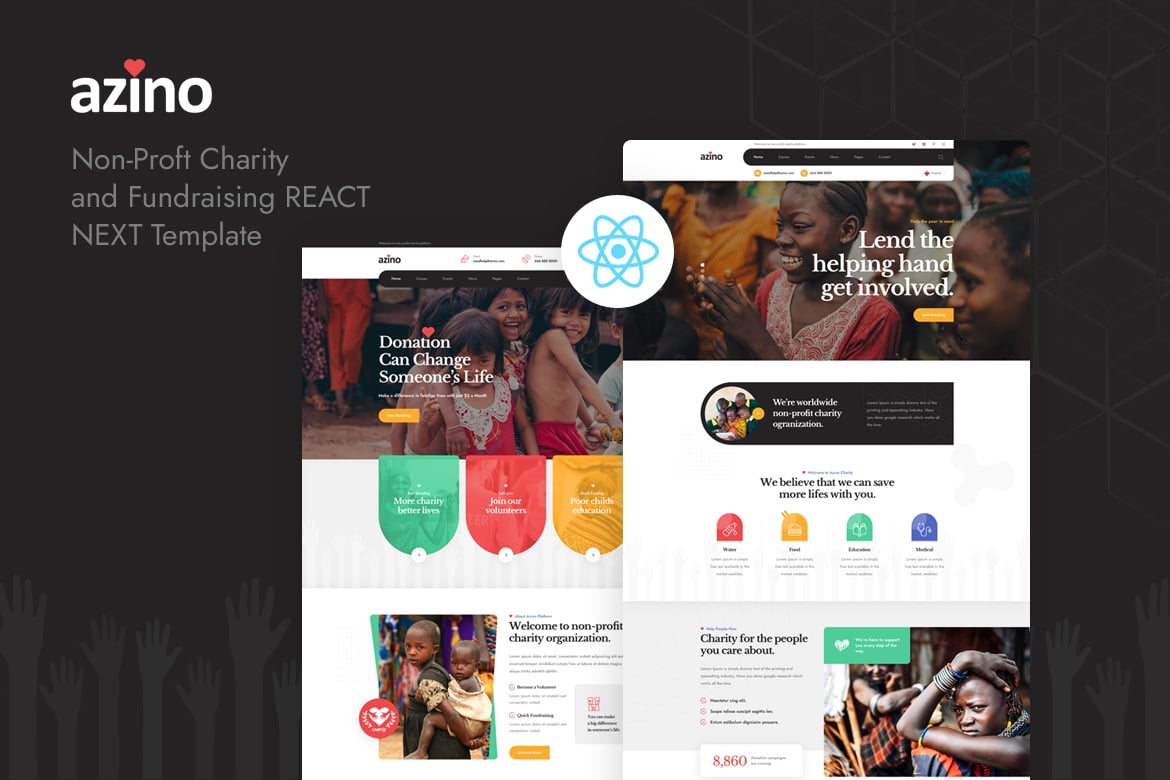 Azino - Template Website Nonprofit Modern untuk Amal dan Penggalangan Dana