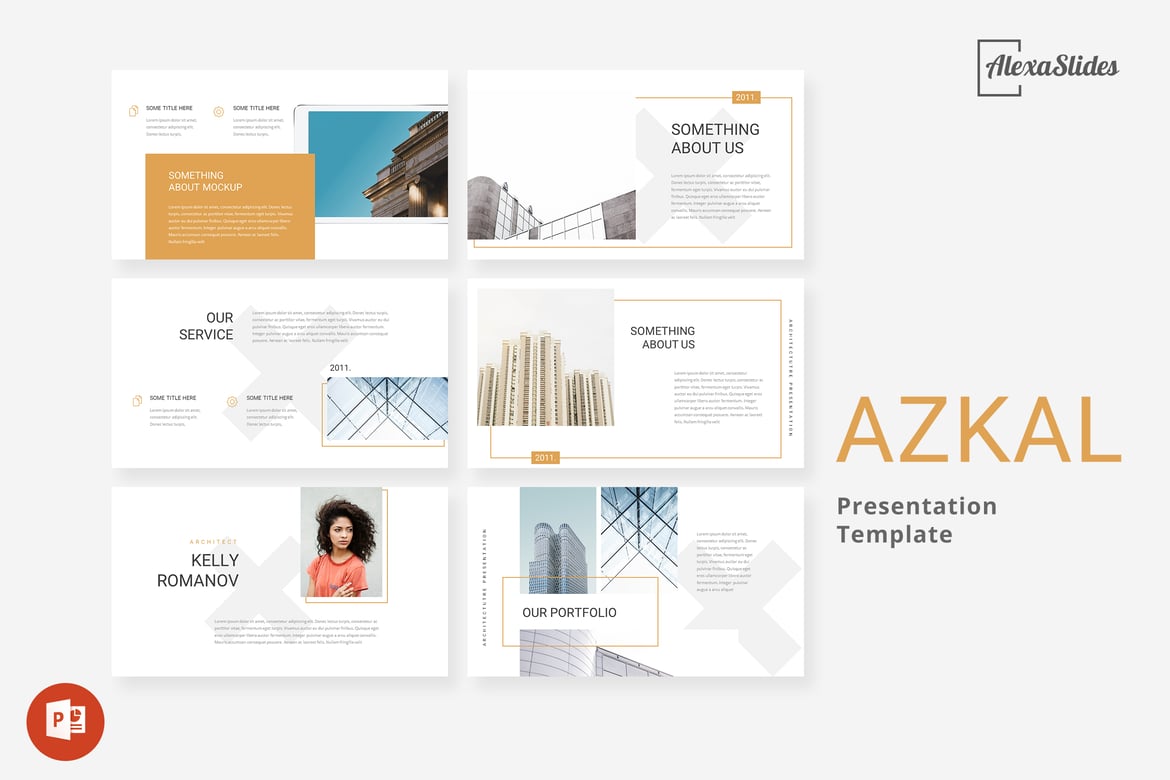 Template Powerpoint Arsitektur Azkal yang Menawan