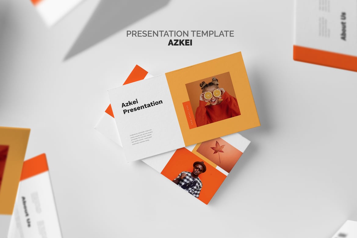 Azkei: Template Presentasi PowerPoint Kreatif Warna Orange