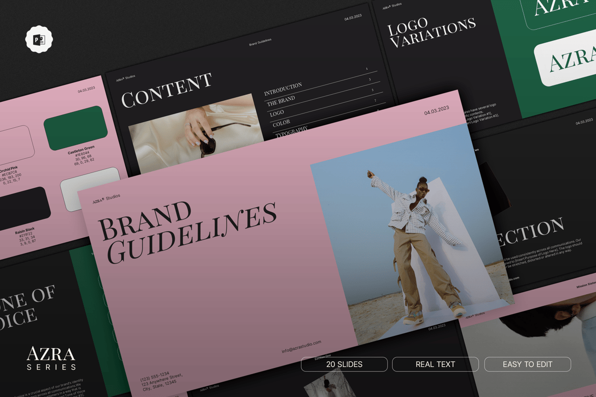 Template Presentasi PowerPoint Pedoman Brand Azra