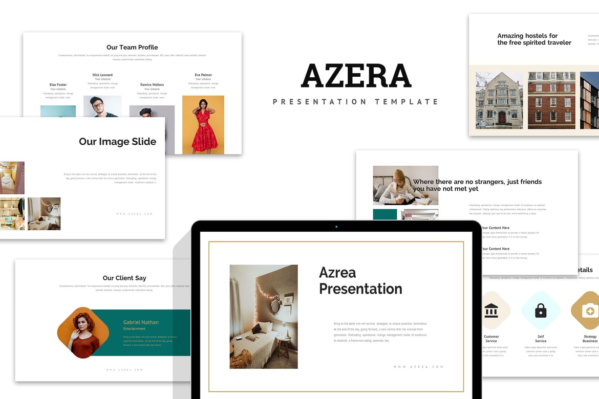 Template Presentasi PowerPoint Asrama Azrea yang Menarik
