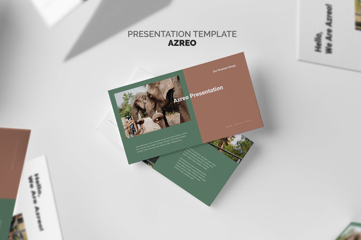 Template PowerPoint Azreo: Presentasi Zoo dan Satwa Liar yang Menarik