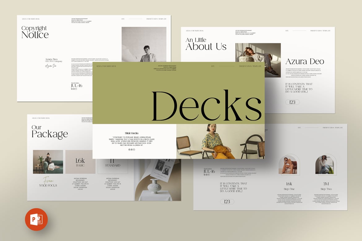 Template Presentasi PowerPoint Azura: Desain Modern dan Profesional