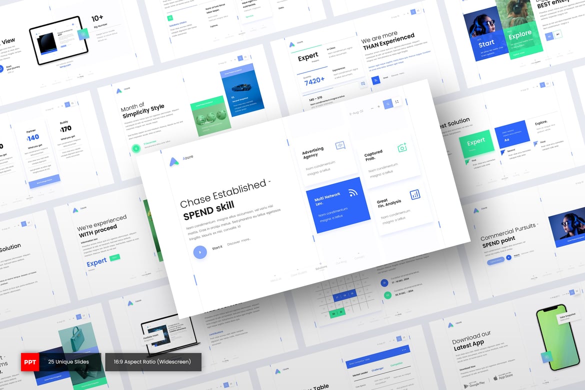 Template Presentasi Bisnis Azure - Solusi Kreatif untuk Semua Kebutuhan Anda
