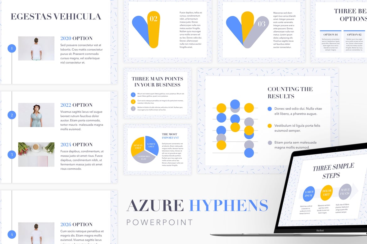 Template PowerPoint Azure Hyphens yang Modern dan Profesional