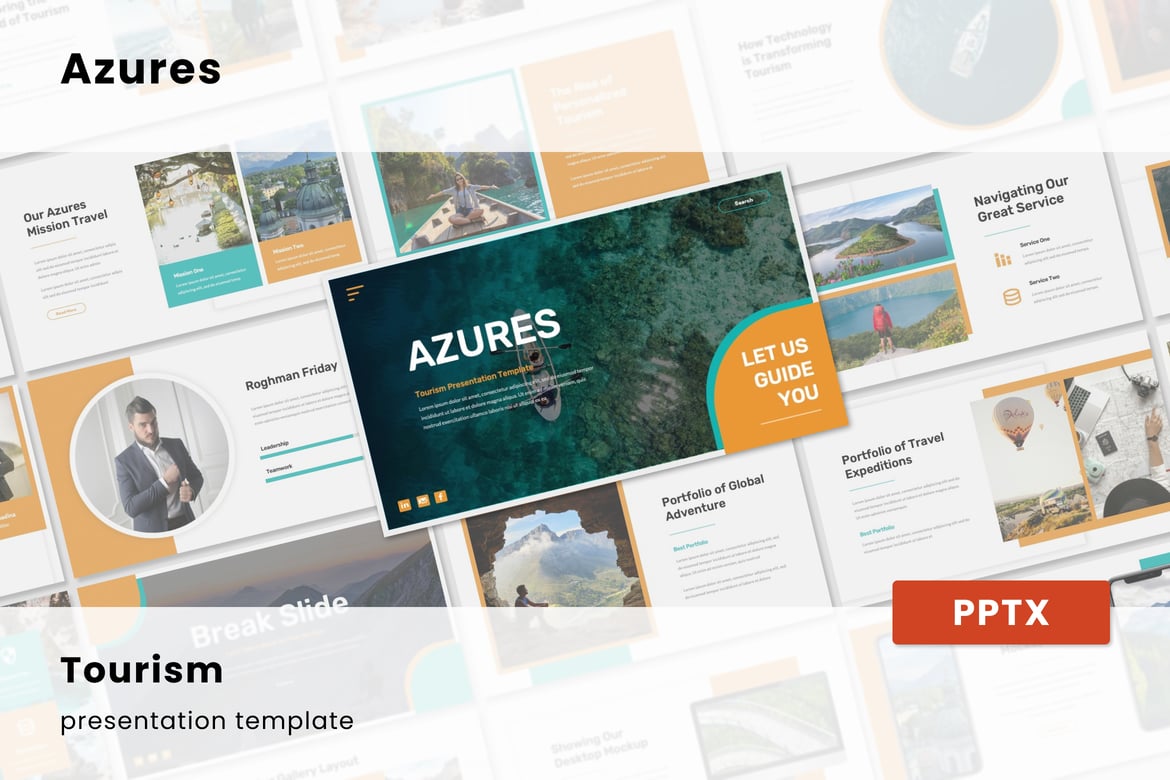 Azures - Template Powerpoint Pariwisata yang Menarik