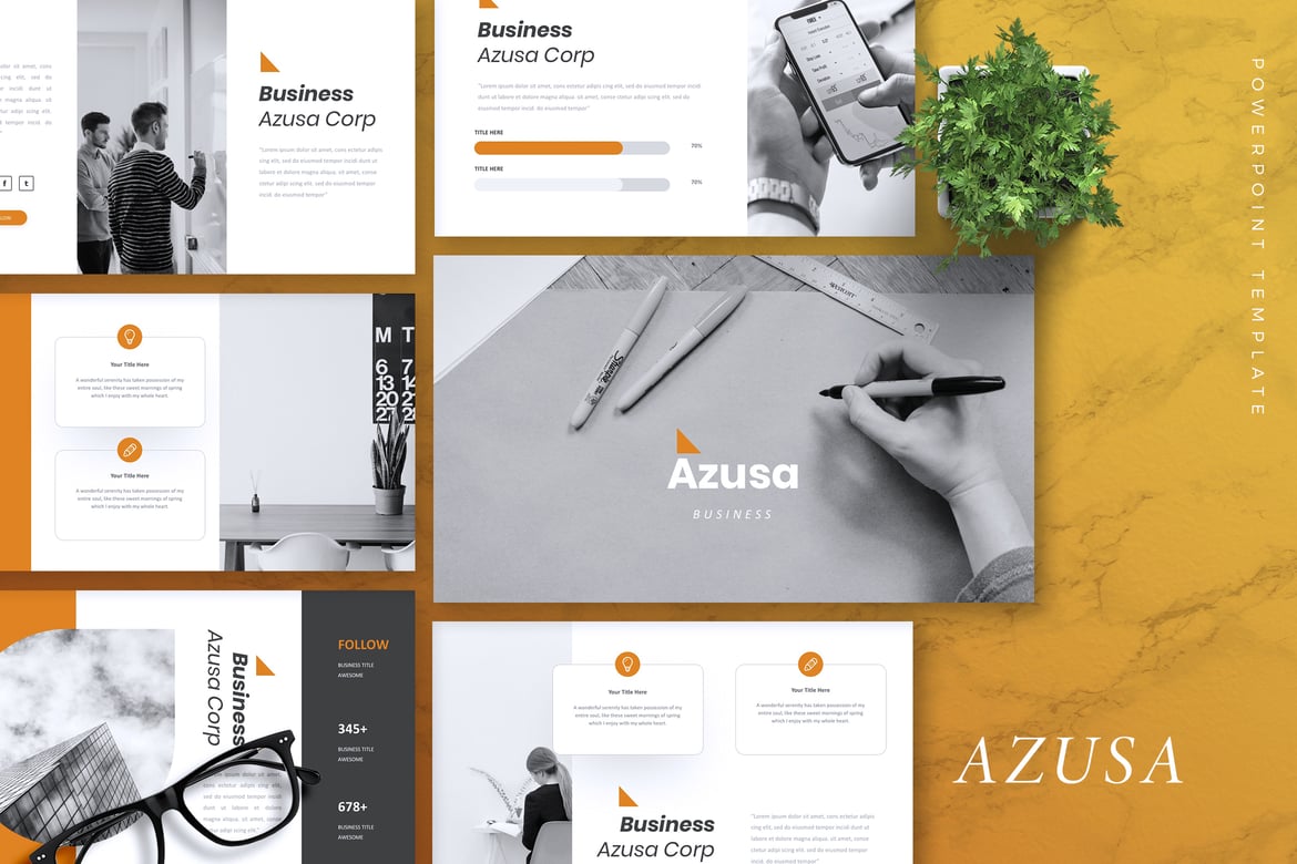 AZUSA - Template PowerPoint Bisnis yang Menarik dan Profesional