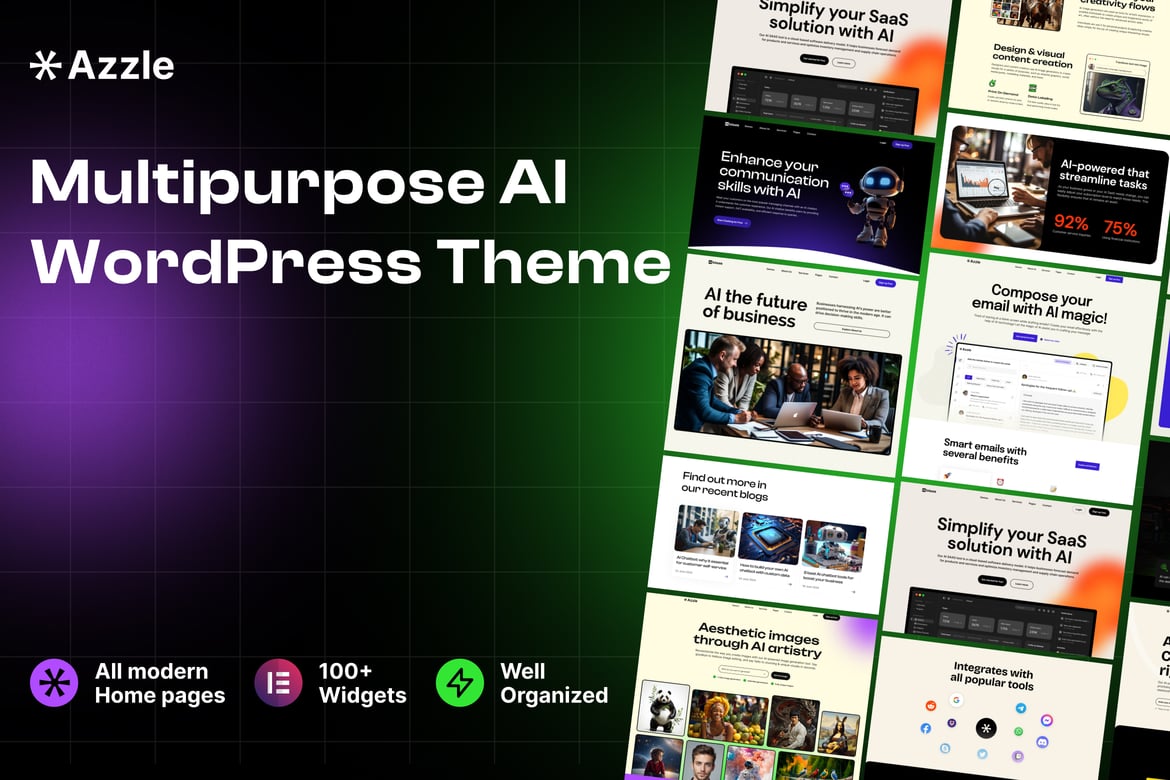 Azzle - Tema WordPress untuk Startup Teknologi dan SaaS yang Menarik