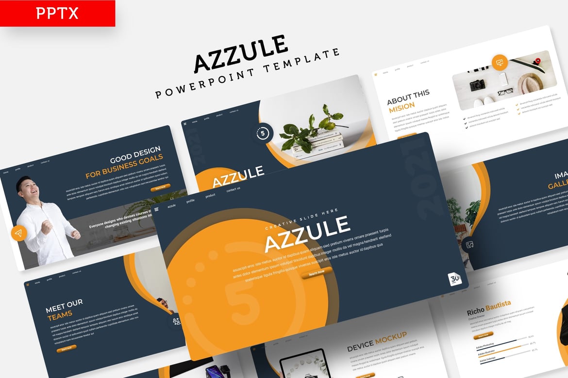 Template Powerpoint Azzule - Presentasi Profesional Anda