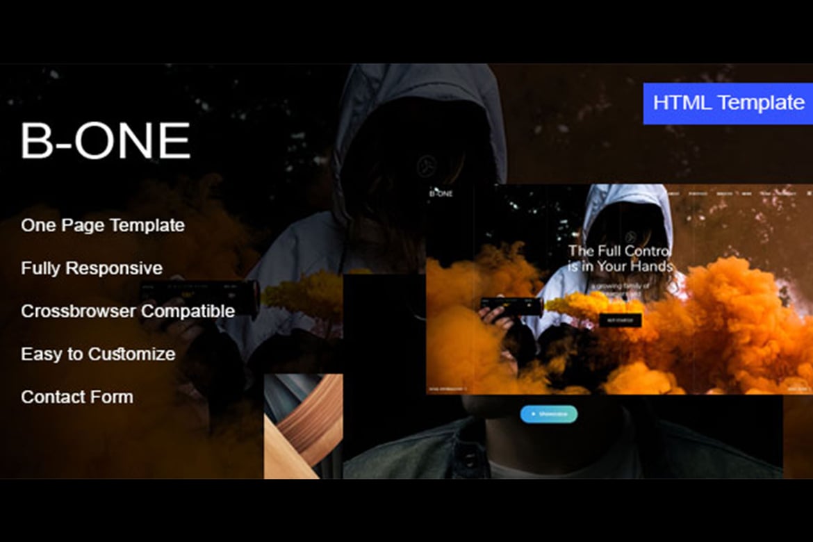B-One - Template Website Satu Halaman yang Menawan