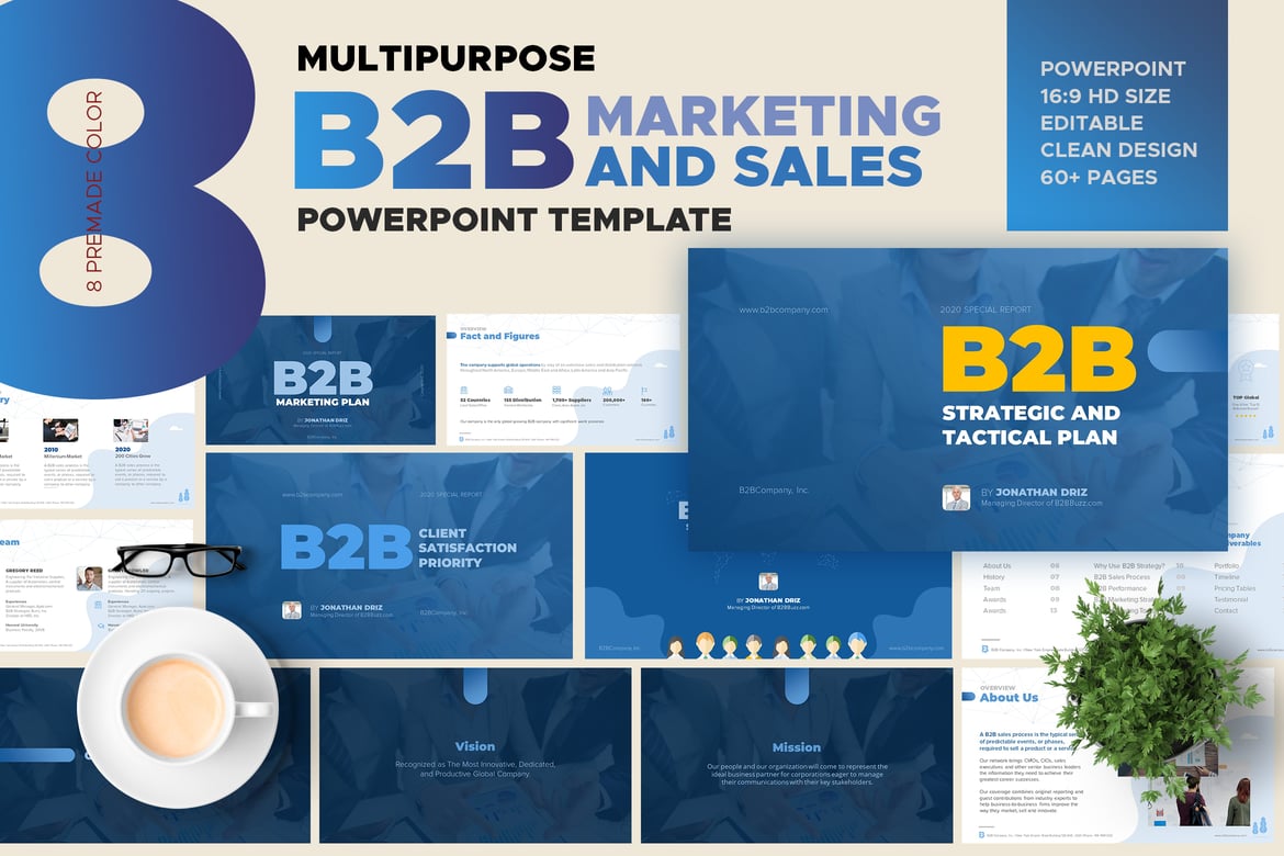 Template Powerpoint B2B Marketing dan Penjualan yang Menarik