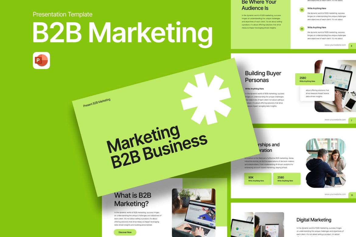 Template PowerPoint Pemasaran B2B yang Menarik