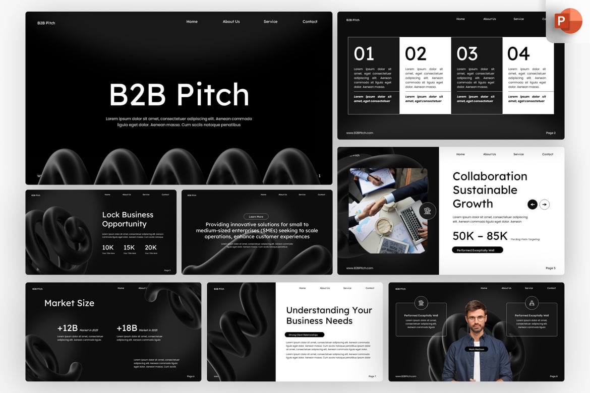Template PowerPoint Presentasi B2B yang Modern dan Profesional