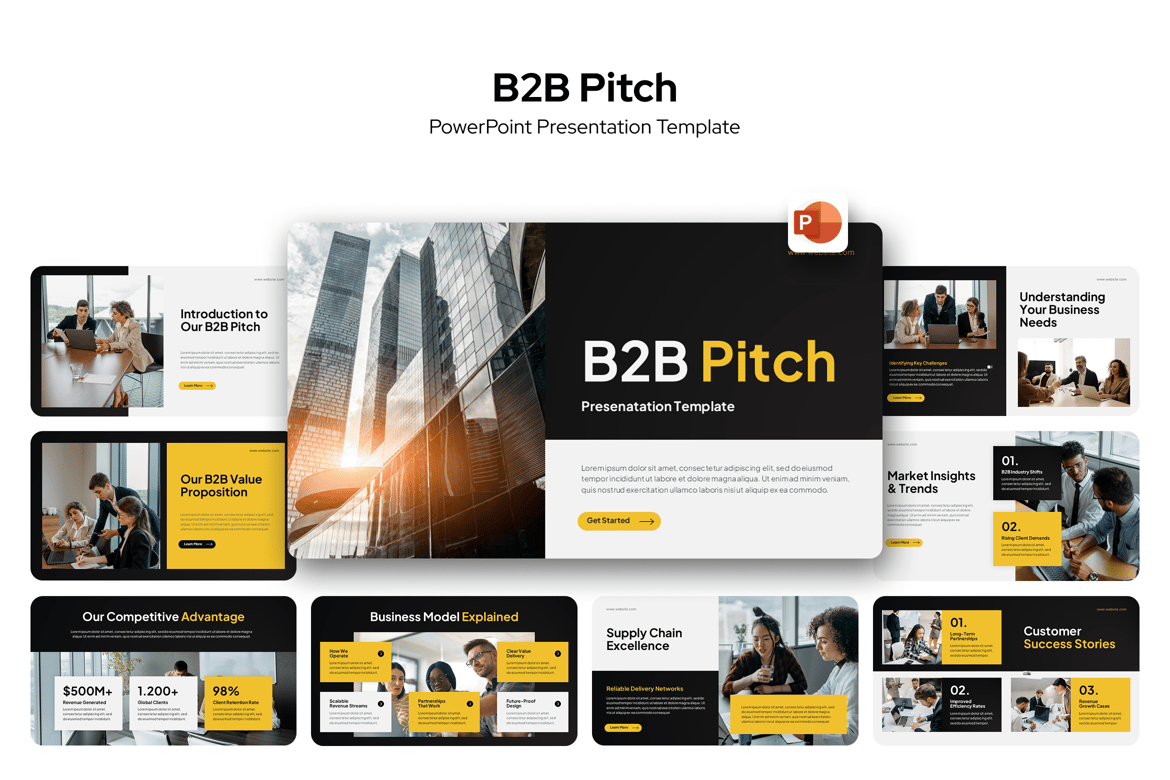 Template PowerPoint Pitch B2B untuk Kesempatan Bisnis