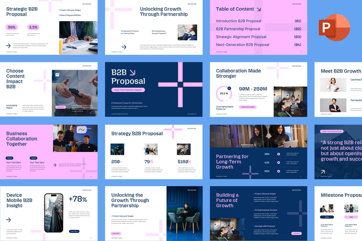 Template PowerPoint Proposal B2B Profesional dan Menarik