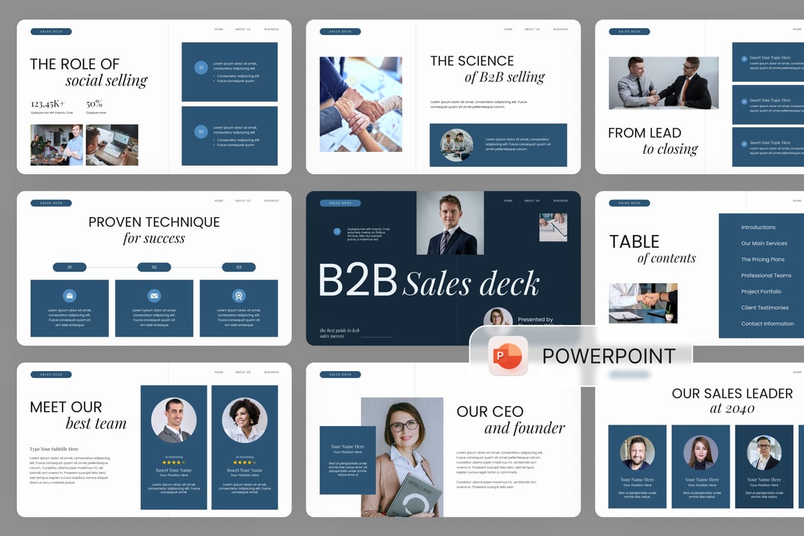 Template PowerPoint untuk Presentasi Penjualan B2B yang Menarik