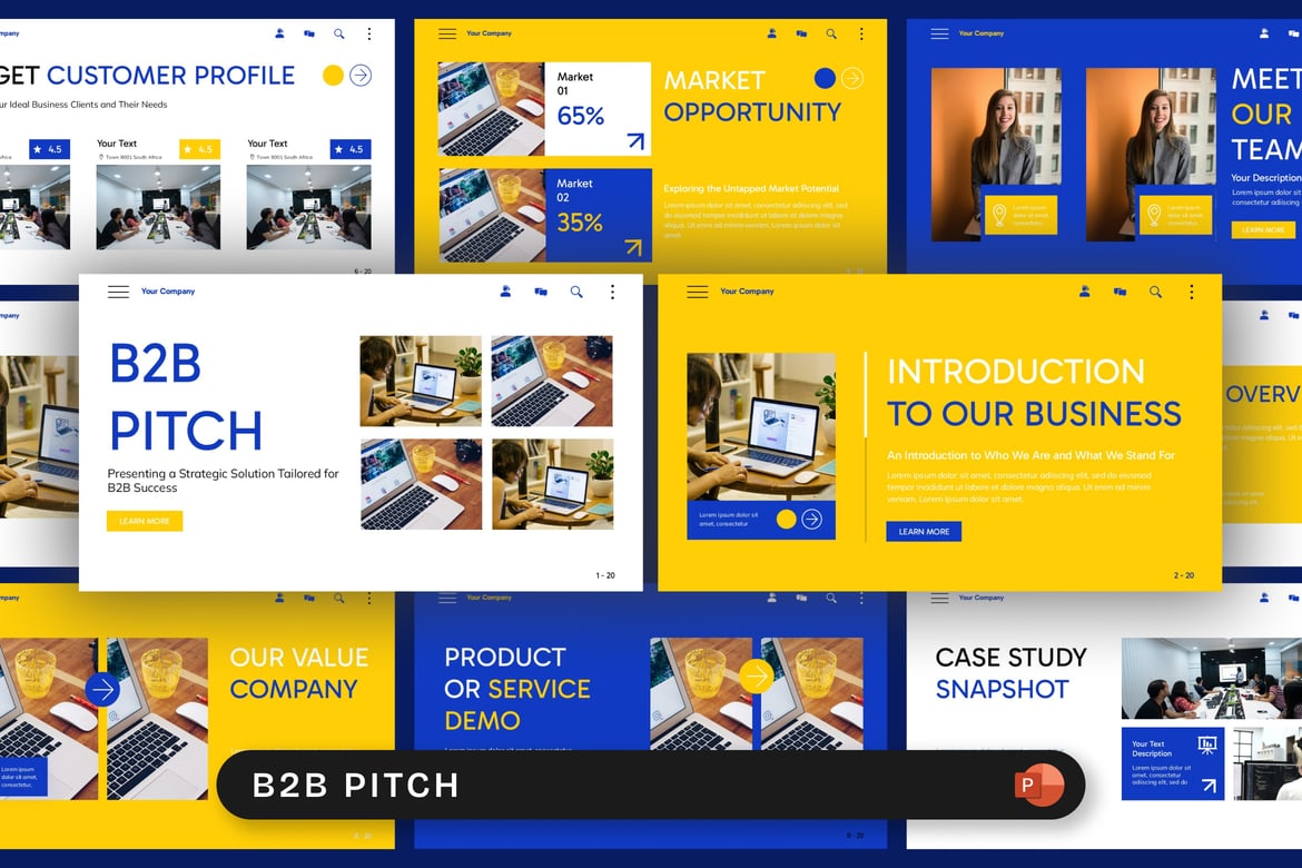 Template Presentasi PowerPoint Pitch B2B yang Menarik