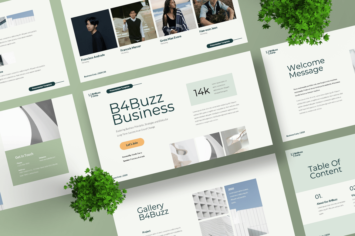 Template PowerPoint B4Buzz untuk Presentasi Profesional dan Modern