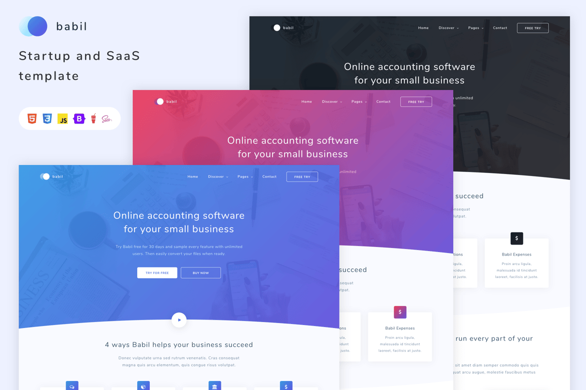 Babil - Template Website Startup dan SaaS Modern