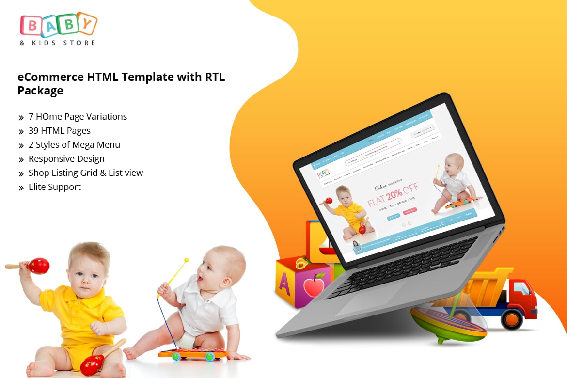 Template Website eCommerce untuk Toko Bayi & Anak dengan Desain RTL