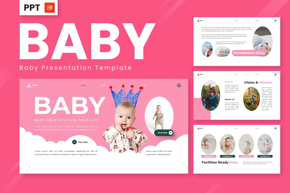 Template Powerpoint Bayi yang Menarik dan Serbaguna