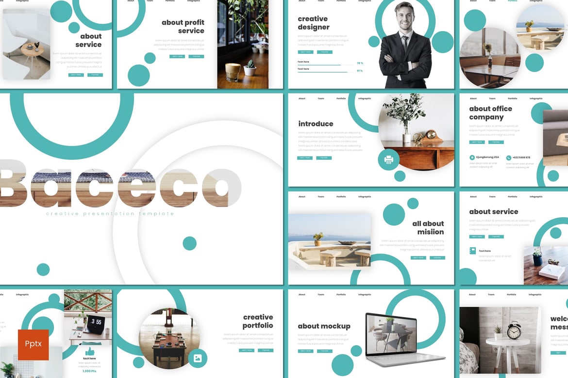 Baceco - Template Powerpoint Kreatif dan Minimalis