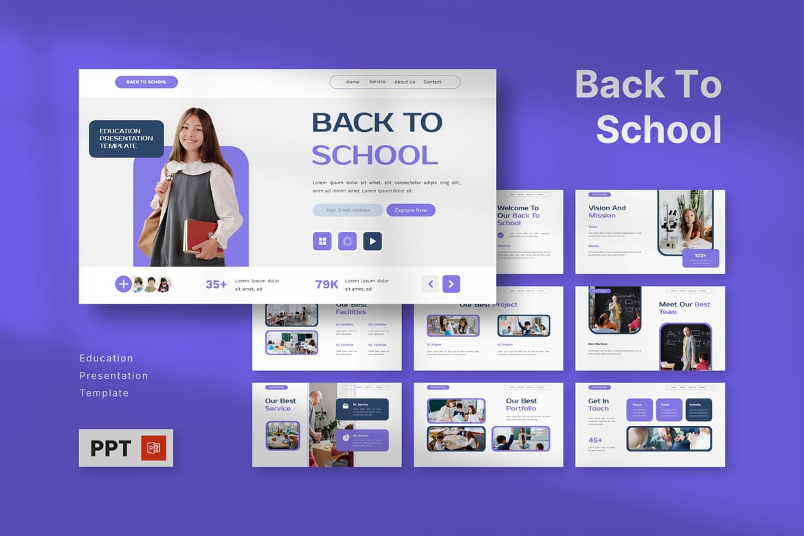Template PowerPoint Kembali ke Sekolah - Presentasi Pendidikan Menarik